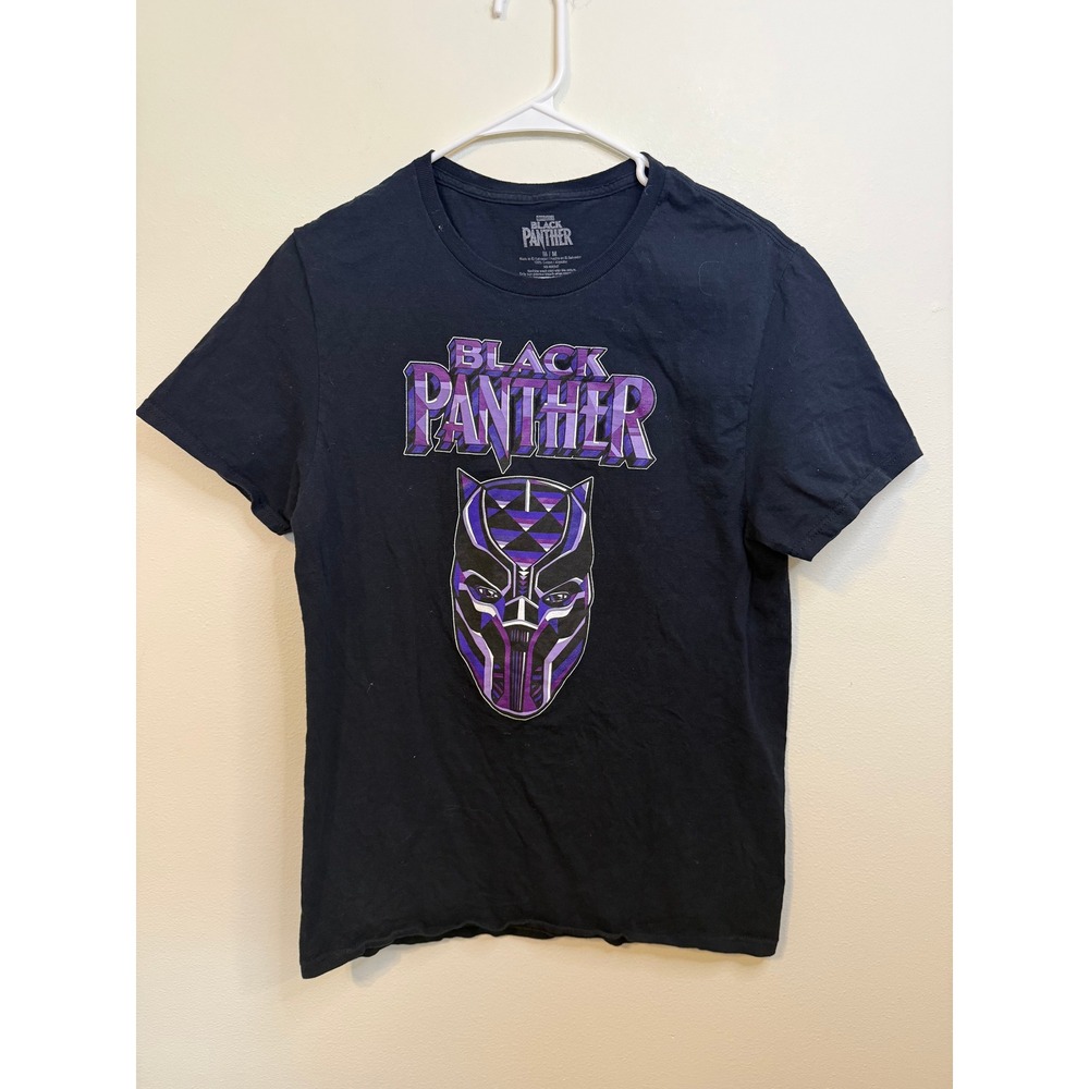 Marvel Black Panther T-Shirt Mens M Black Excellent Graphic Mask Tee